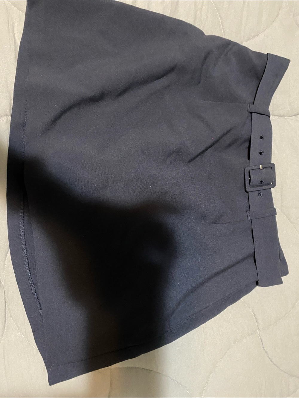 Abercrombie & Fitch Navy Belted Mini Skirt
